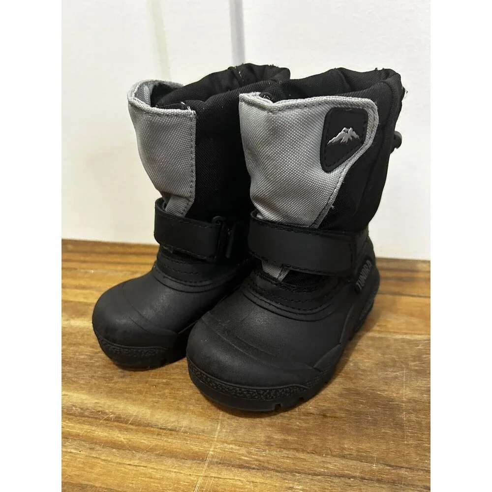 Tundra Quebec Toddler Snow Boots Black And Grey Size 5